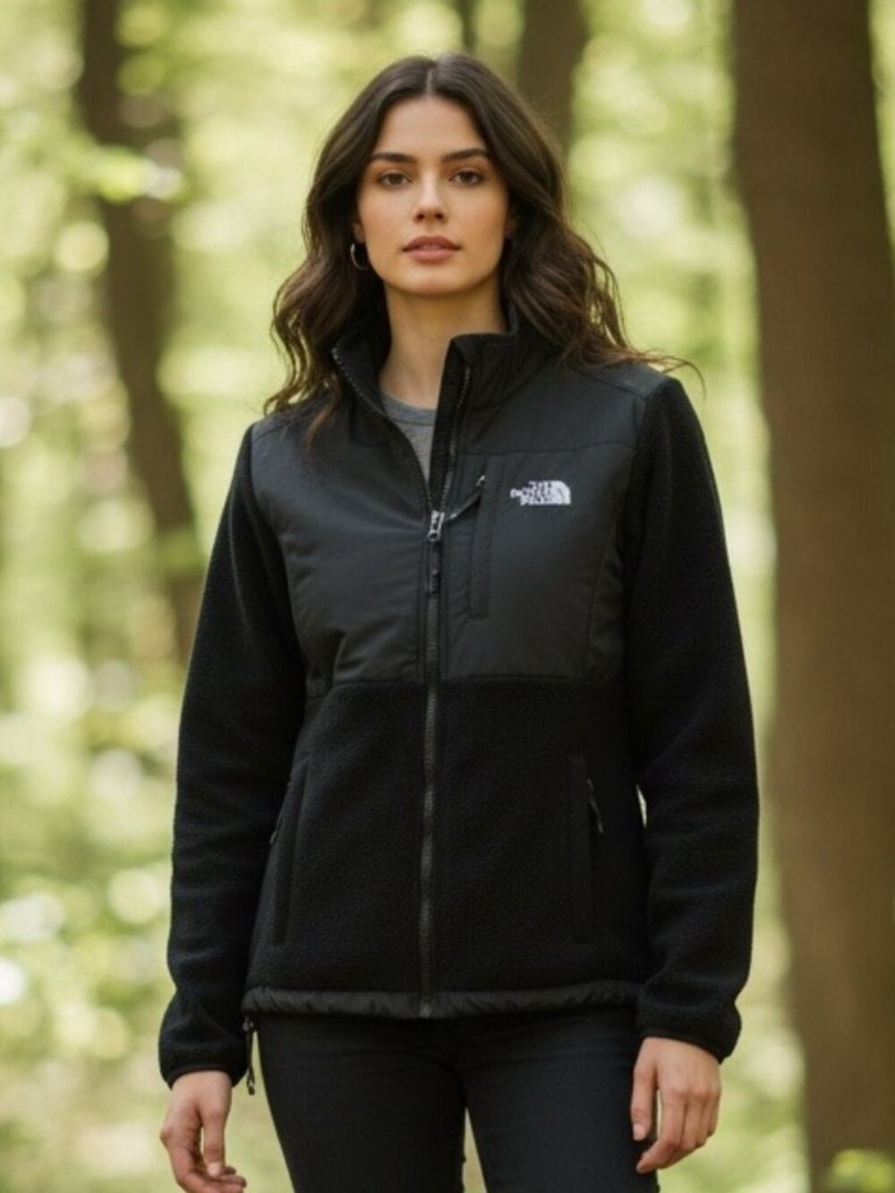 The North Face Women Black Full Zip Fleece Jacket Size M Outdoor Gorpcore